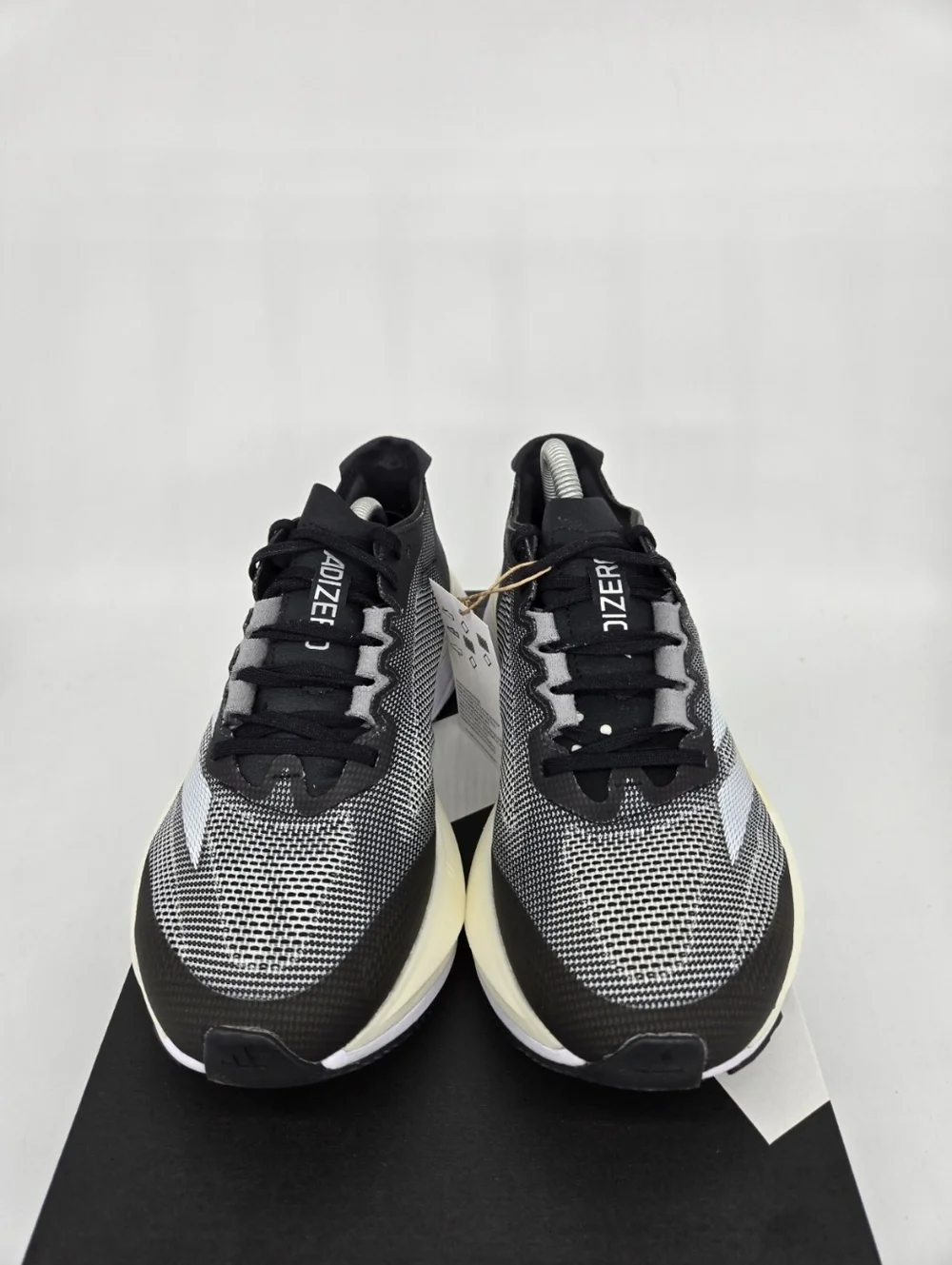 adidas Women's Adizero Boston 12 Core Black Cloud White Running Shoes Size 7.5